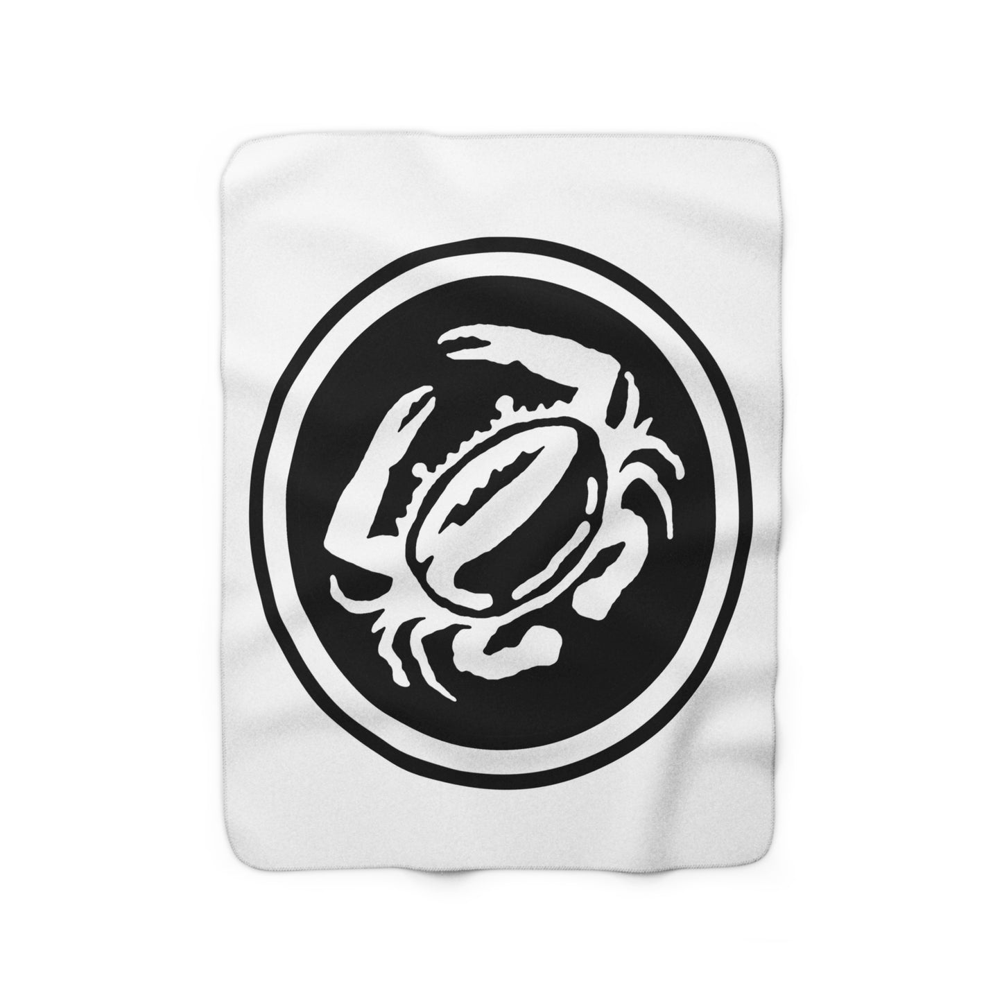 Zeke's Coffee Crab Bean Logo White Sherpa Fleece Blanket