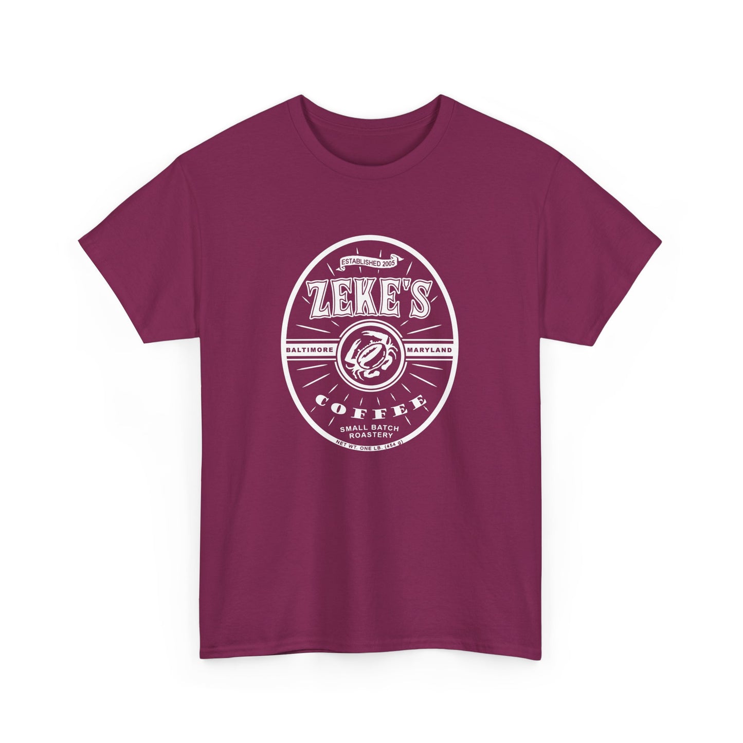 Zeke's Coffee White Logo Cotton Tee