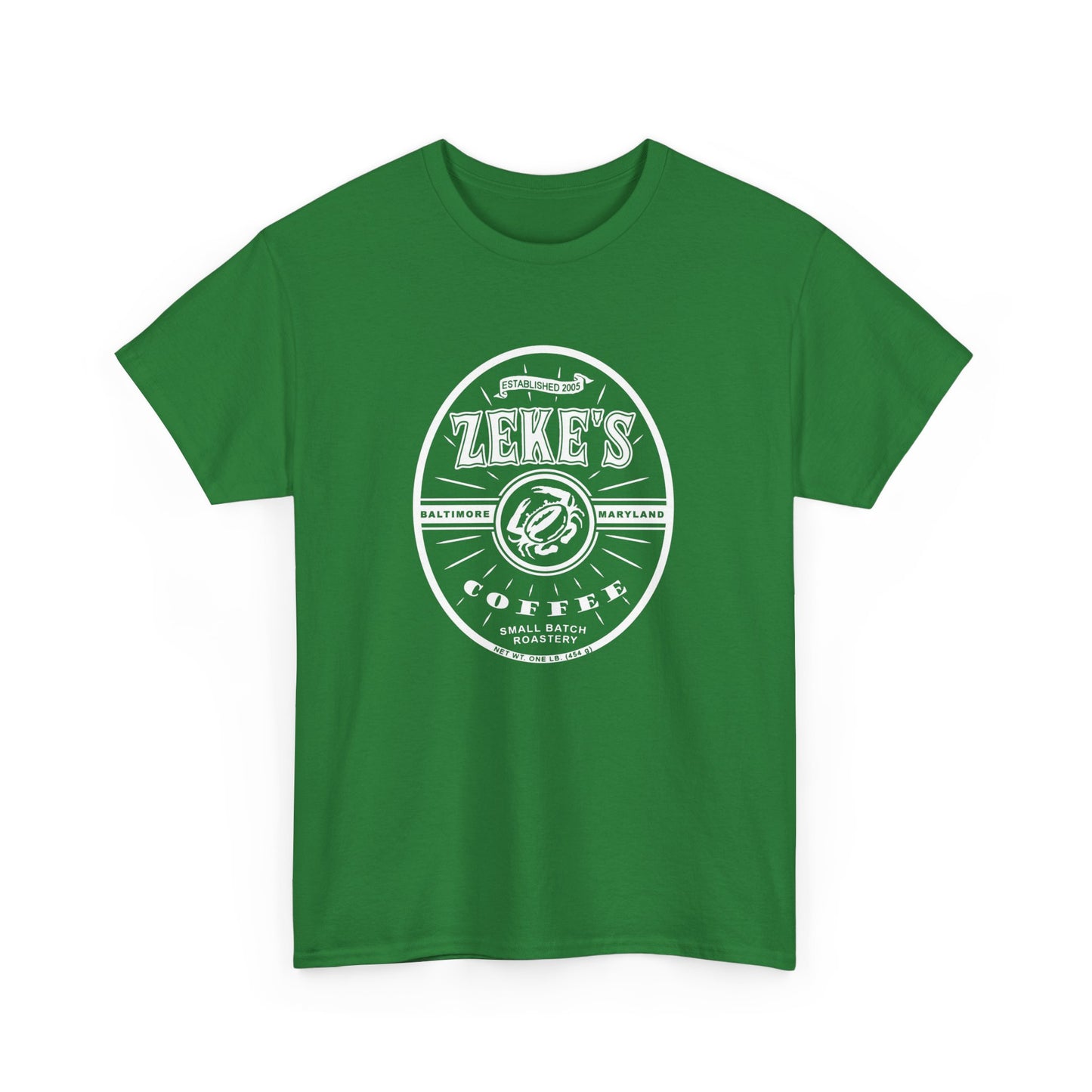 Zeke's Coffee White Logo Cotton Tee