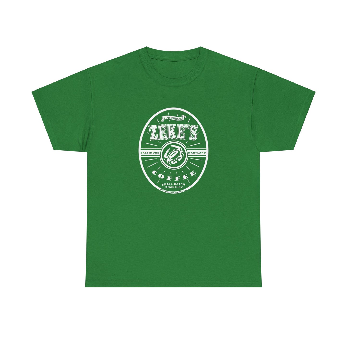 Zeke's Coffee White Logo Cotton Tee