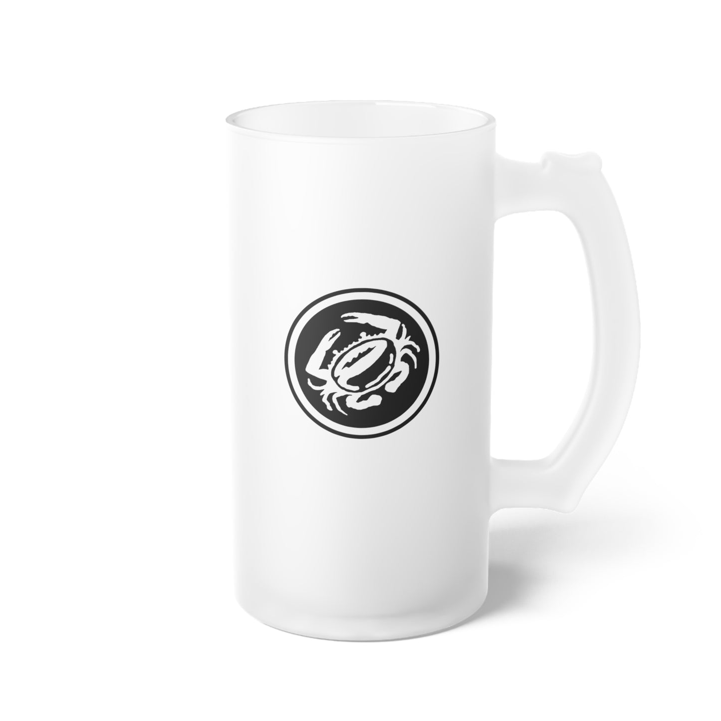 Zeke's Coffee Crab Bean Frosted Glass Beer Mug