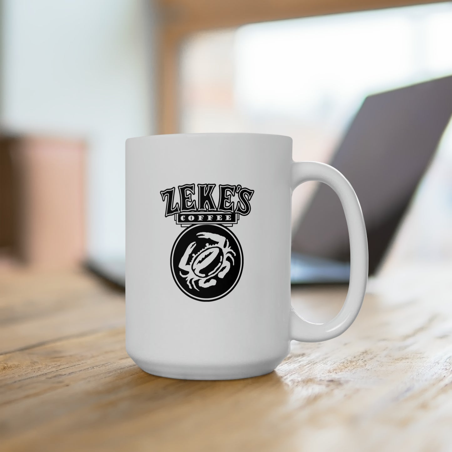 Zeke's Coffee White Ceramic Mug 15oz