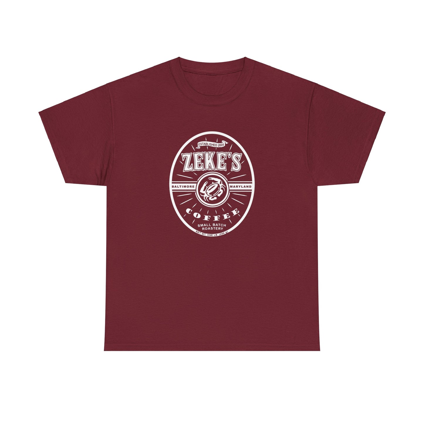 Zeke's Coffee White Logo Cotton Tee
