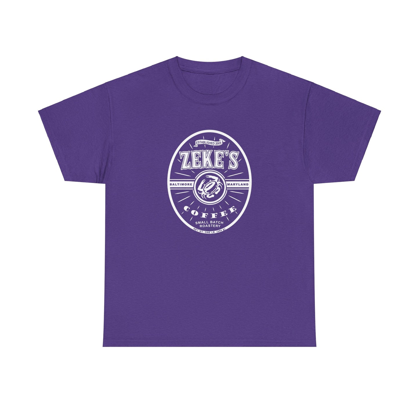 Zeke's Coffee White Logo Cotton Tee