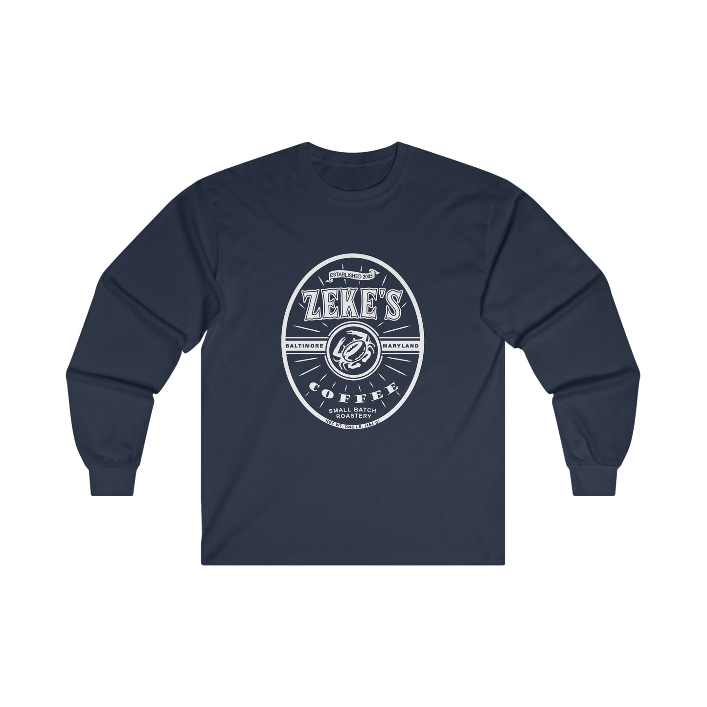 Zeke's Coffee White Logo Long Sleeve Tee