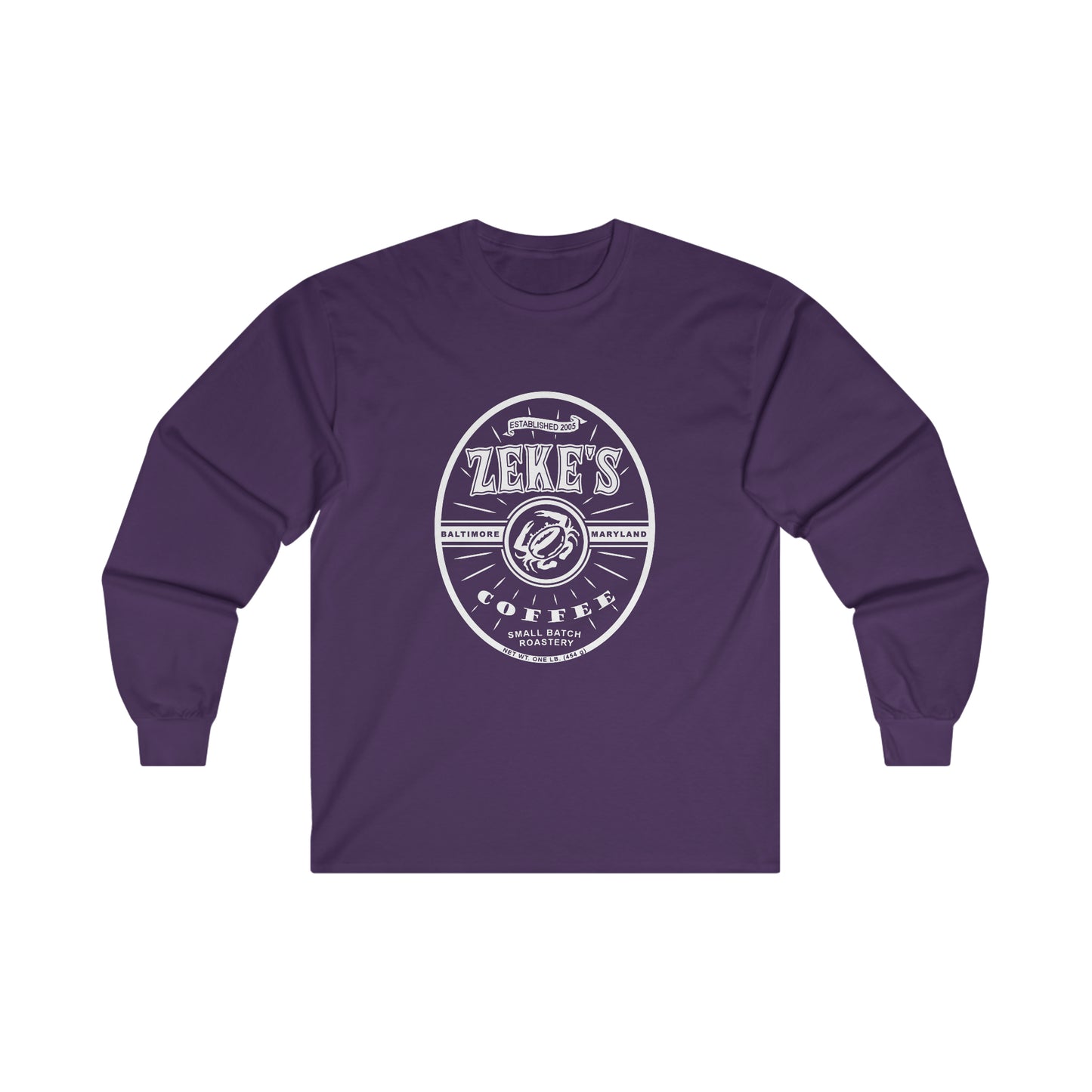 Zeke's Coffee White Logo Long Sleeve Tee