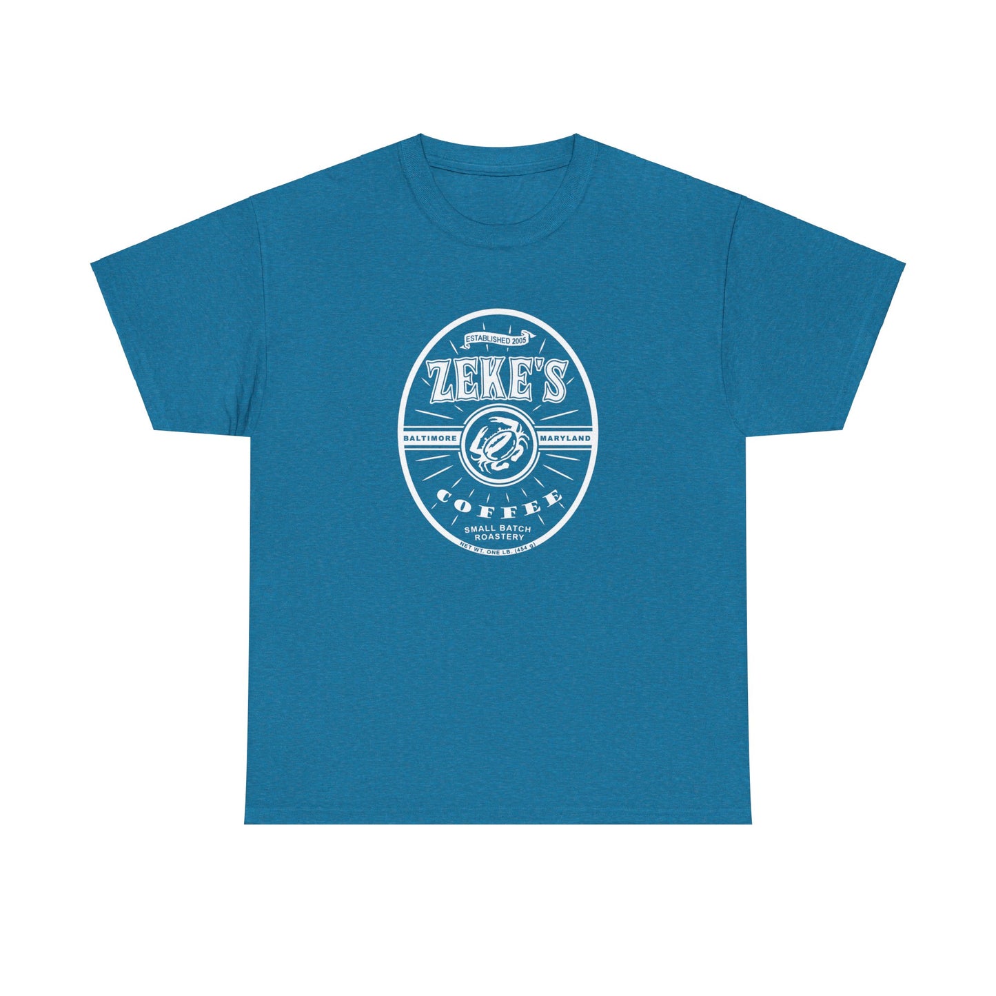 Zeke's Coffee White Logo Cotton Tee