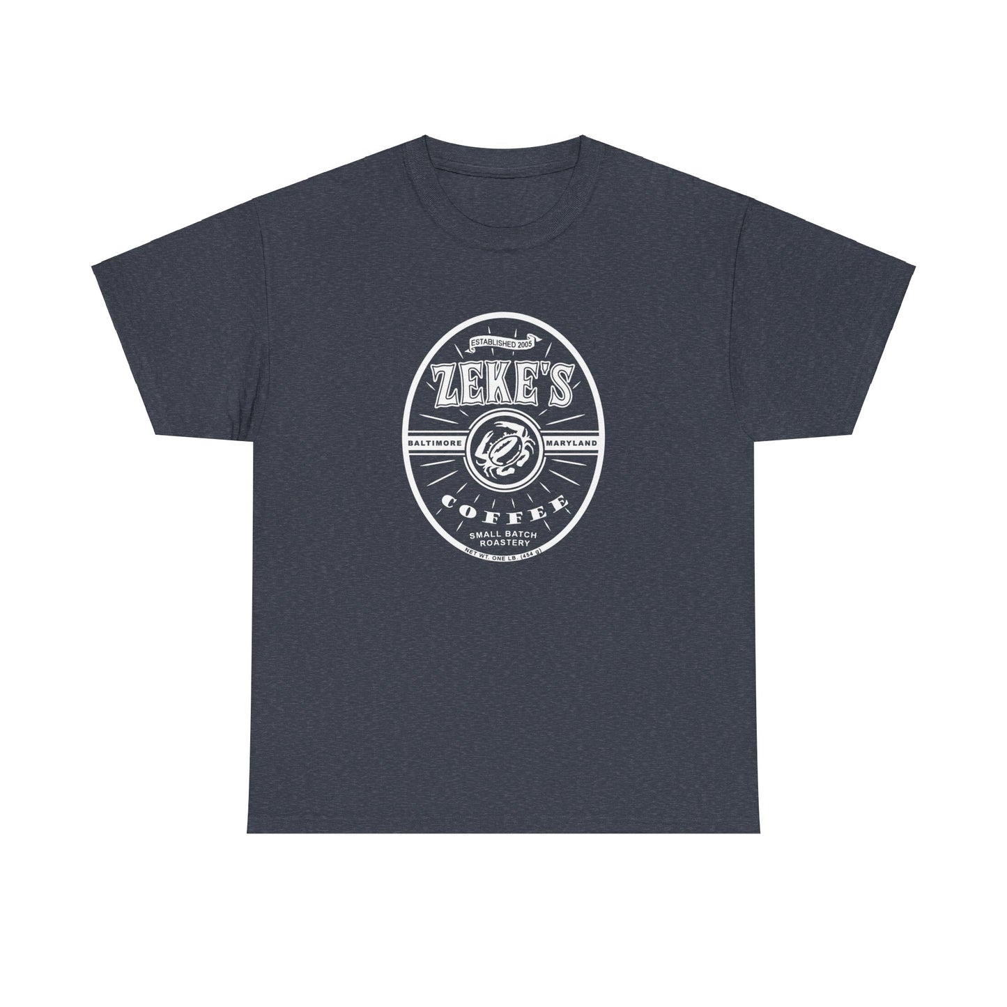 Zeke's Coffee White Logo Cotton Tee