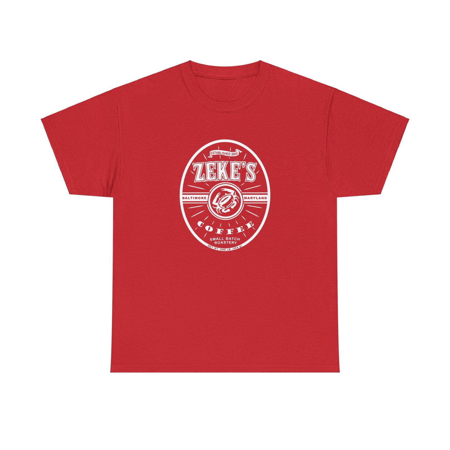 Zeke's Coffee White Logo Cotton Tee