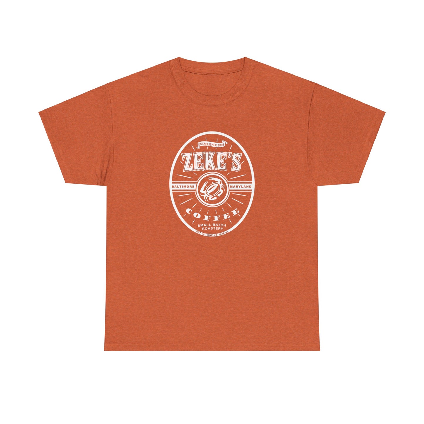 Zeke's Coffee White Logo Cotton Tee