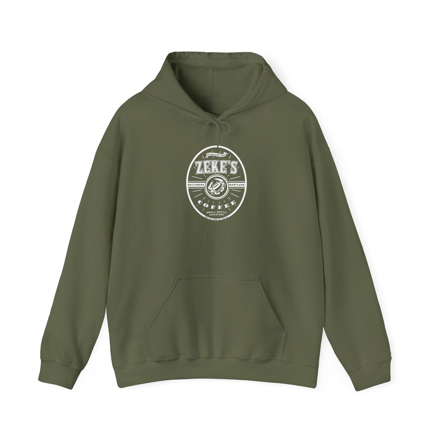 Zeke's Coffee White Logo Hooded Sweatshirt