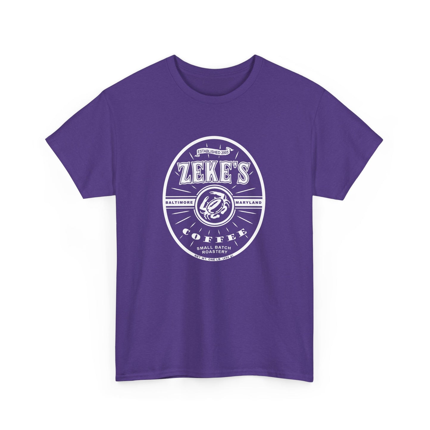 Zeke's Coffee White Logo Cotton Tee