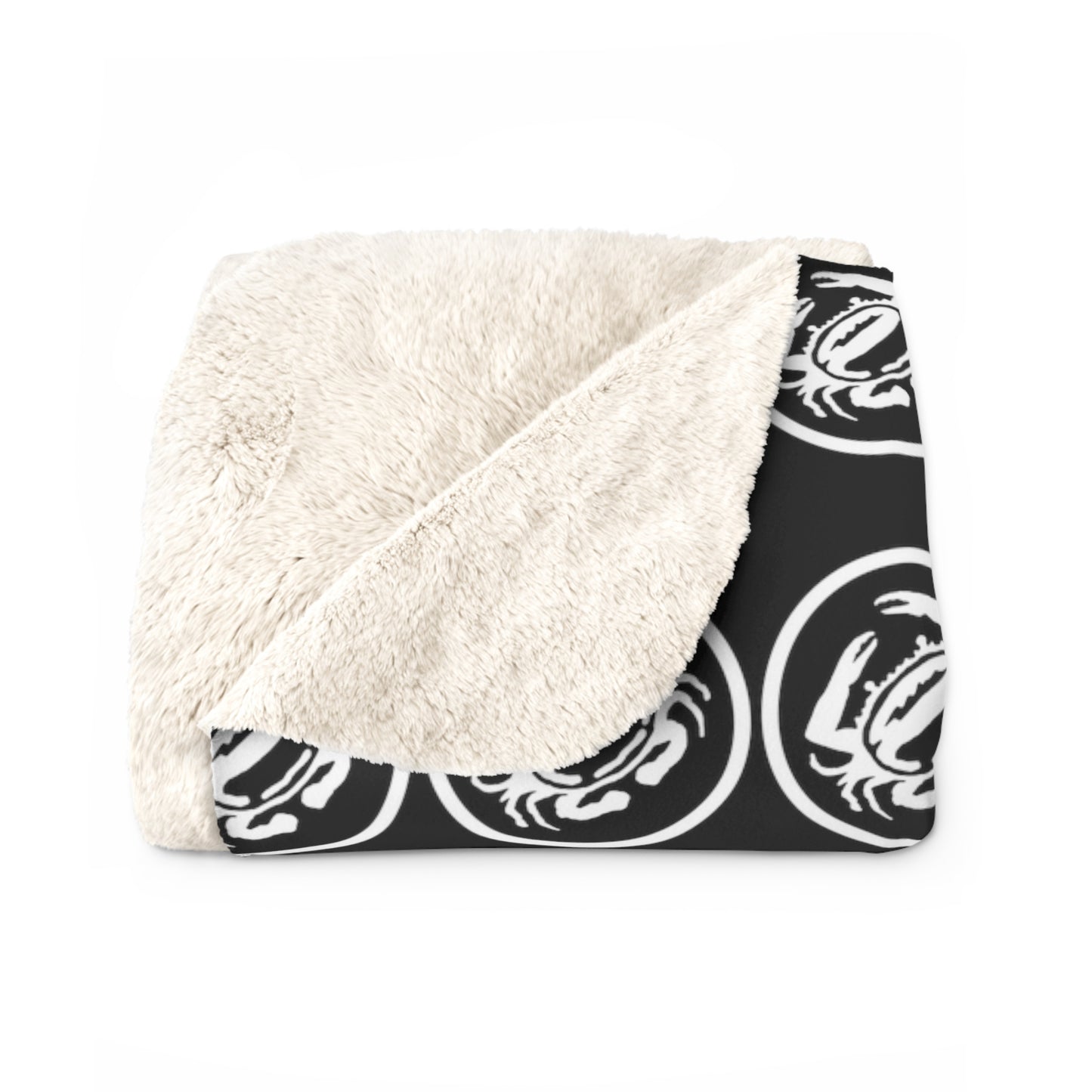 Zeke's Coffee Crab Bean Pattern Sherpa Fleece Blanket