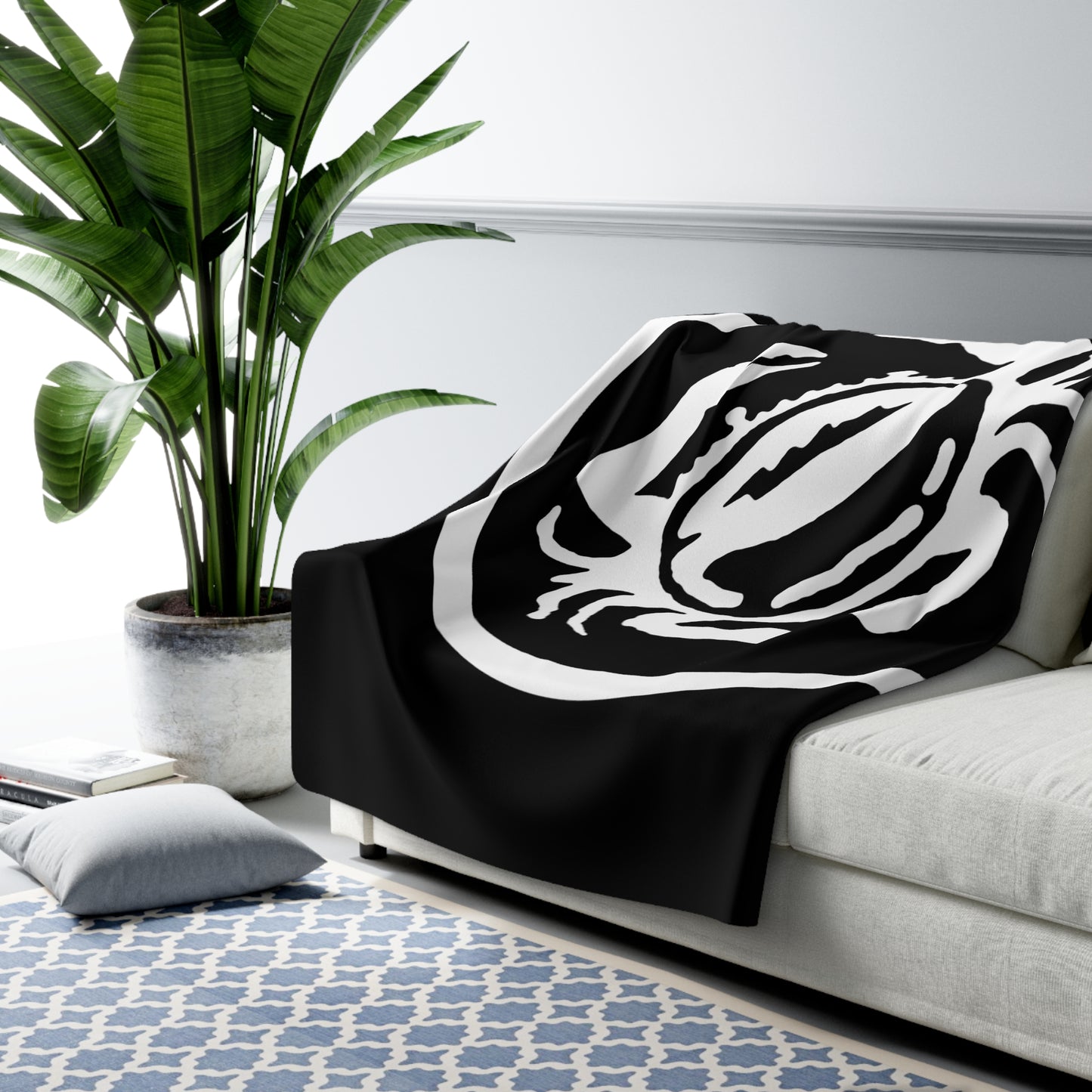 Zeke's Coffee Crab Bean Logo Sherpa Fleece Blanket