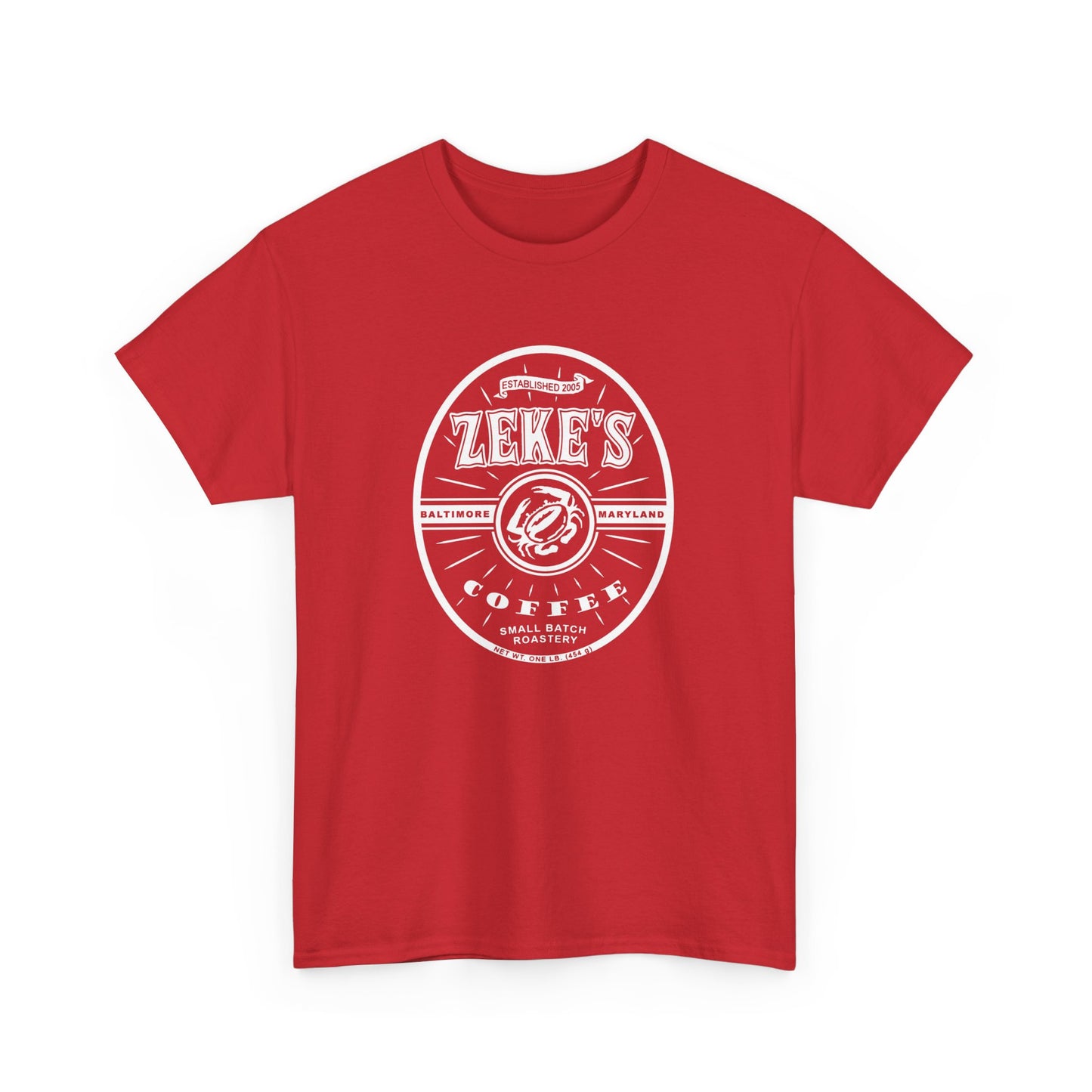 Zeke's Coffee White Logo Cotton Tee