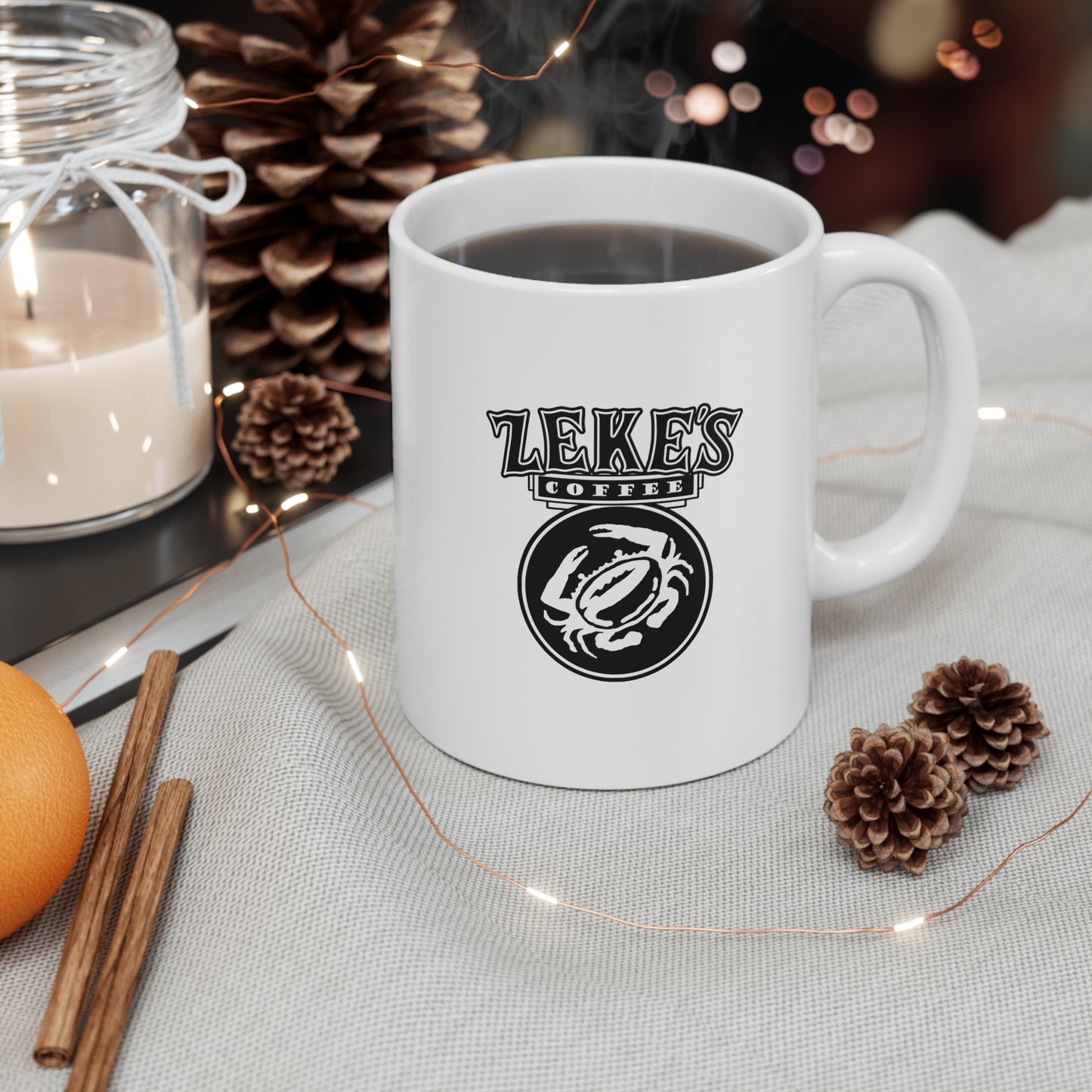 Zeke's Coffee White Ceramic Mug 11oz