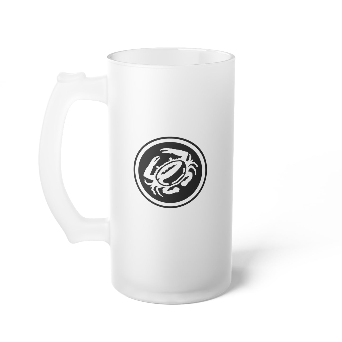 Zeke's Coffee Crab Bean Frosted Glass Beer Mug