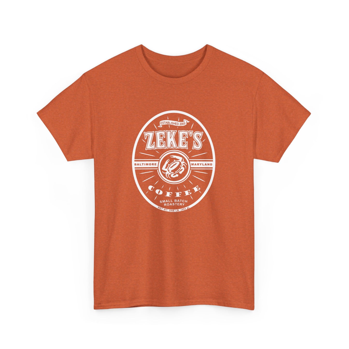 Zeke's Coffee White Logo Cotton Tee