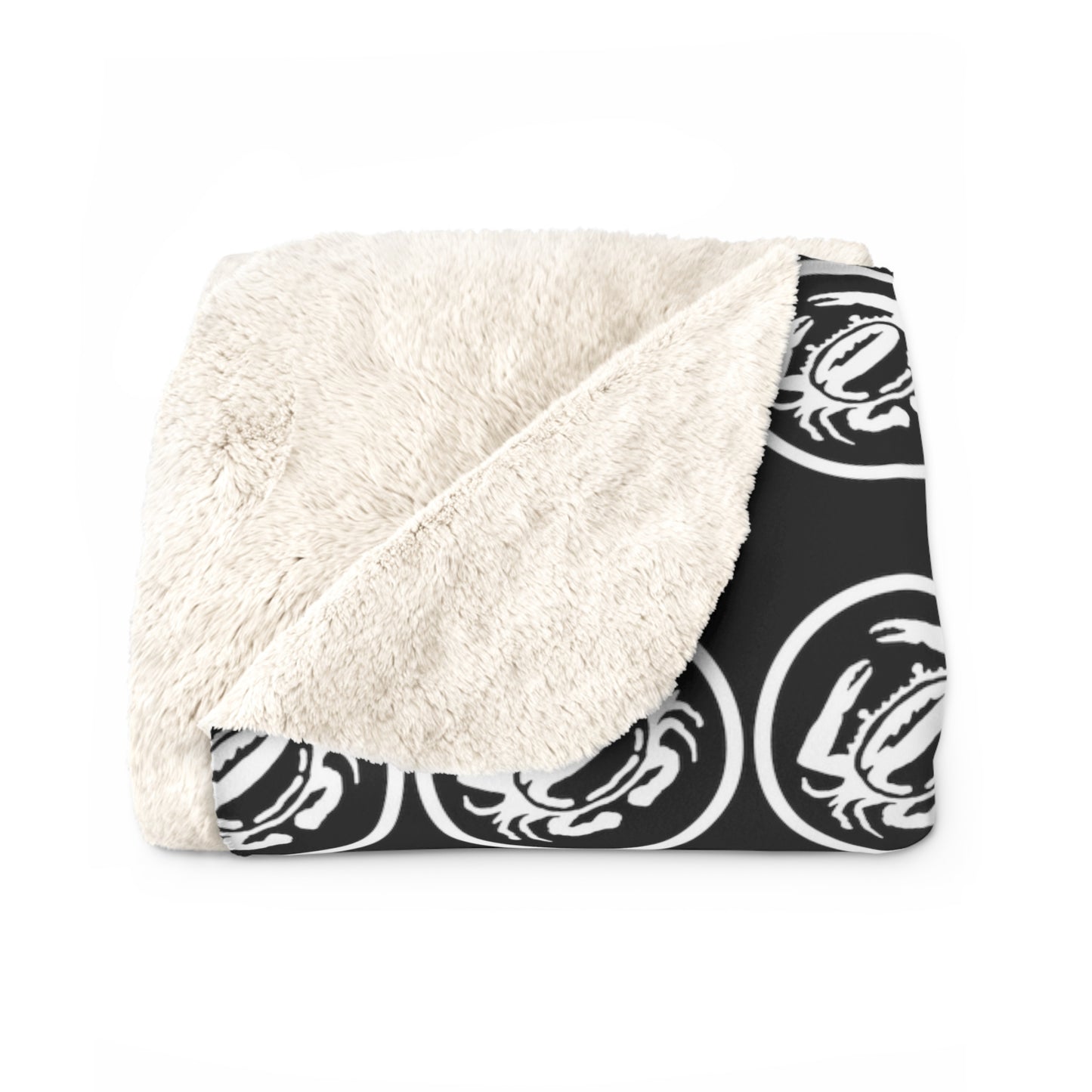 Zeke's Coffee Crab Bean Pattern Sherpa Fleece Blanket