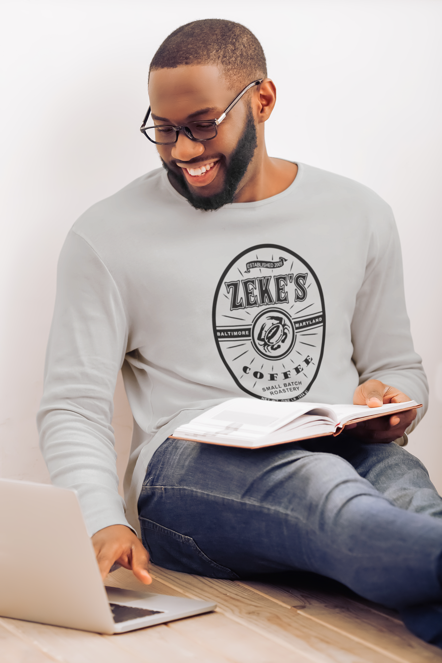 Zeke's Coffee Black Logo Long Sleeve Tee