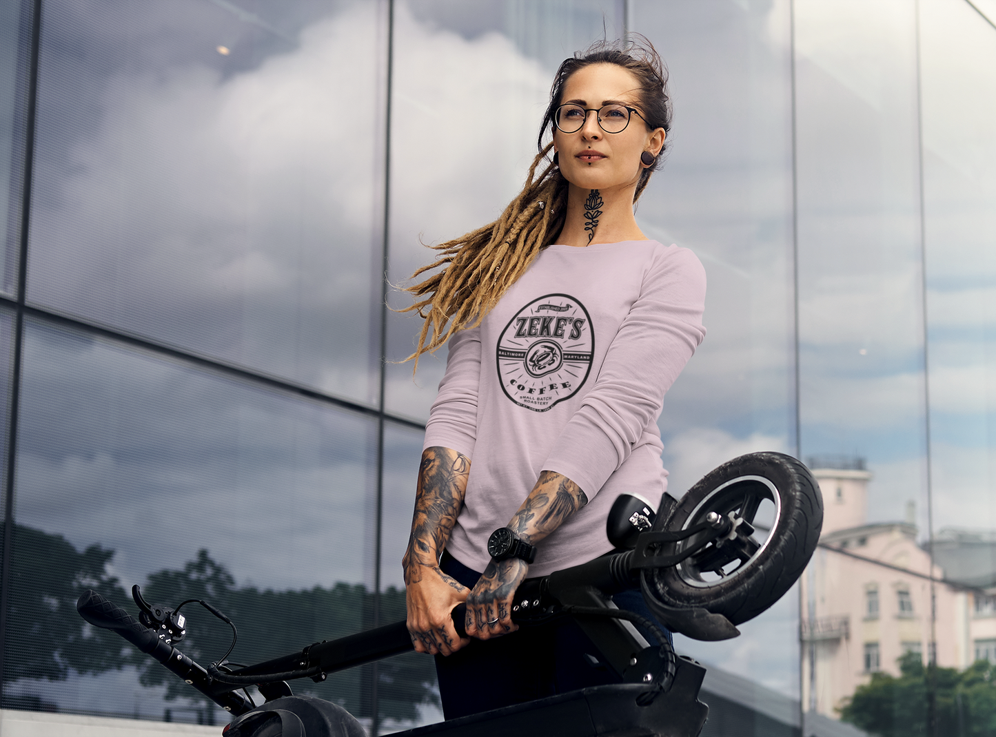 Zeke's Coffee Black Logo Long Sleeve Tee