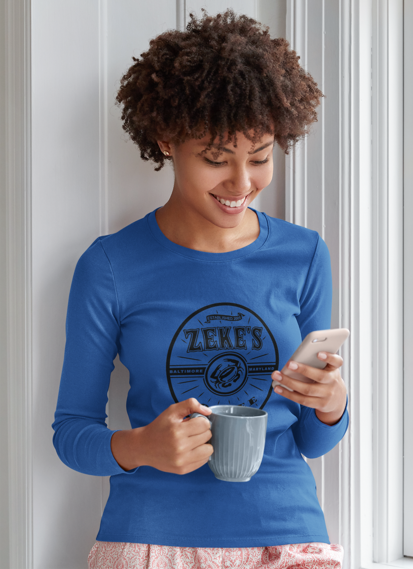 Zeke's Coffee Black Logo Long Sleeve Tee