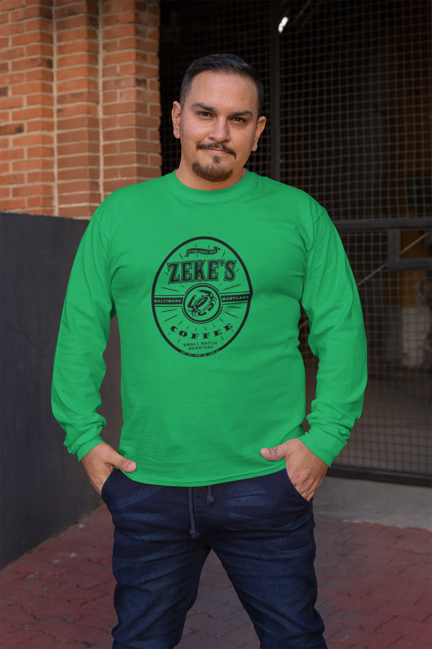 Zeke's Coffee Black Logo Long Sleeve Tee