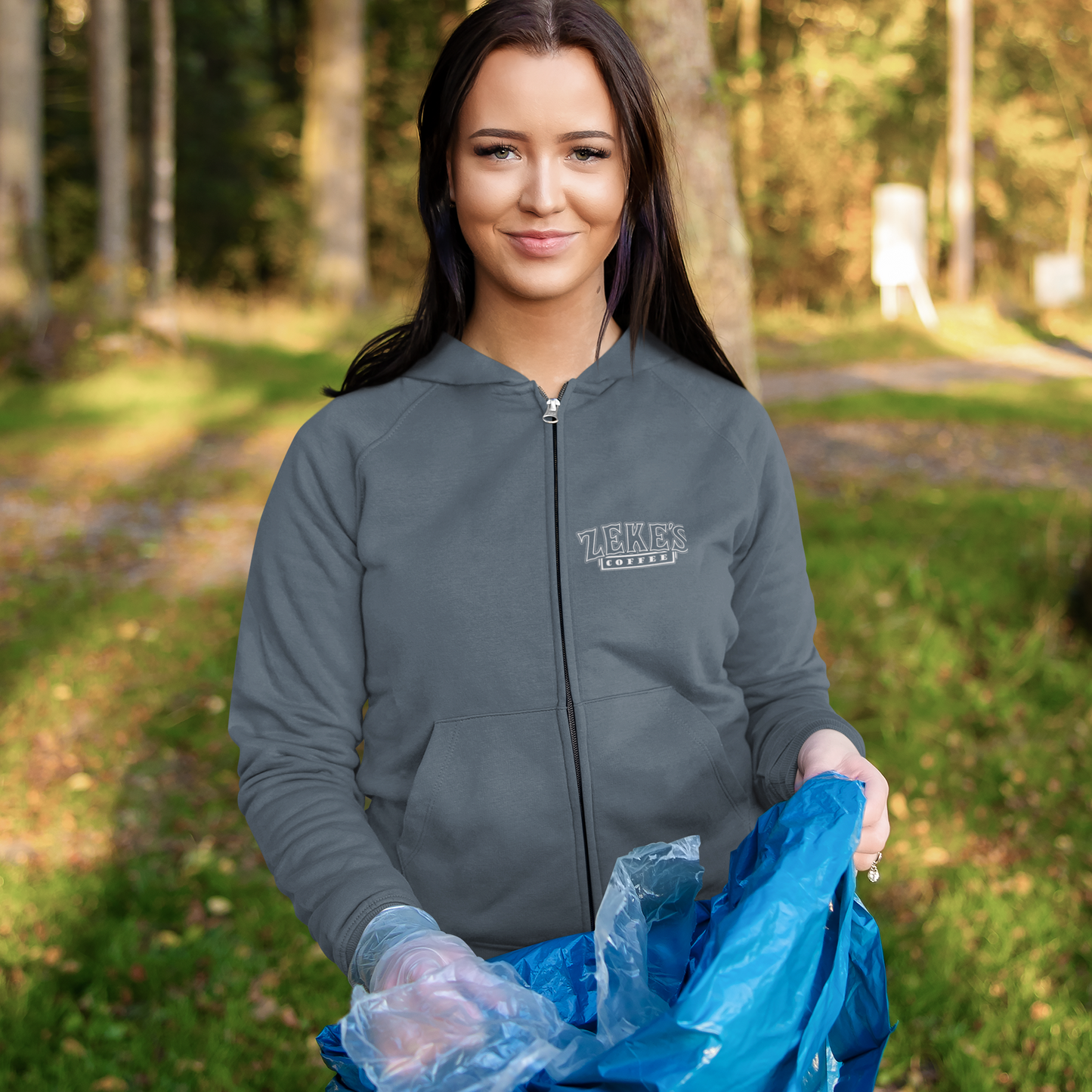 Zeke's Coffee Full Zip Hooded Sweatshirt
