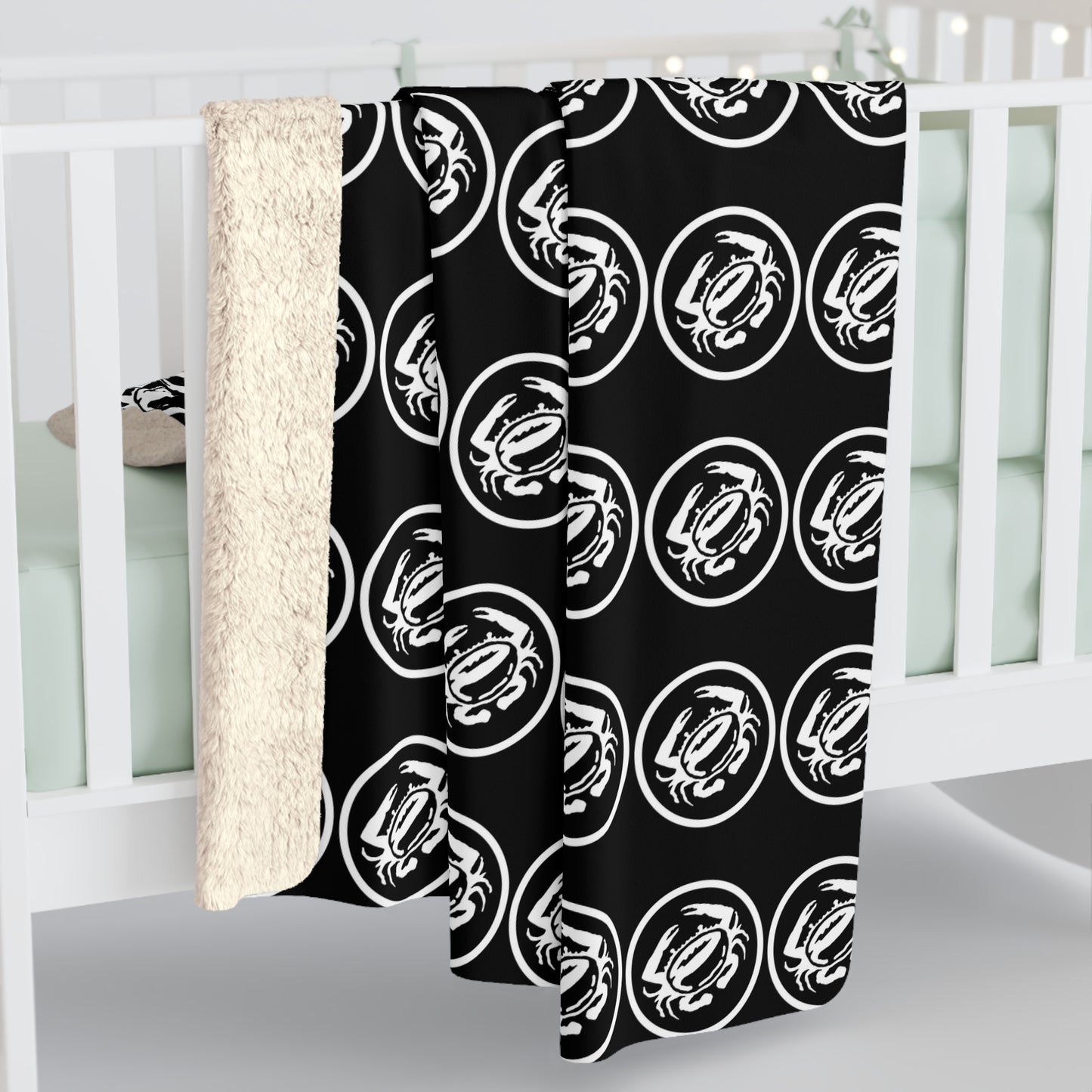 Zeke's Coffee Crab Bean Pattern Sherpa Fleece Blanket
