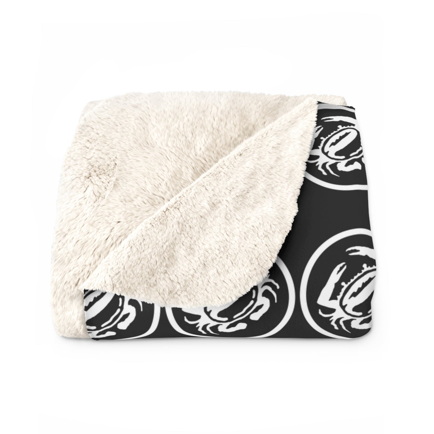 Zeke's Coffee Crab Bean Pattern Sherpa Fleece Blanket