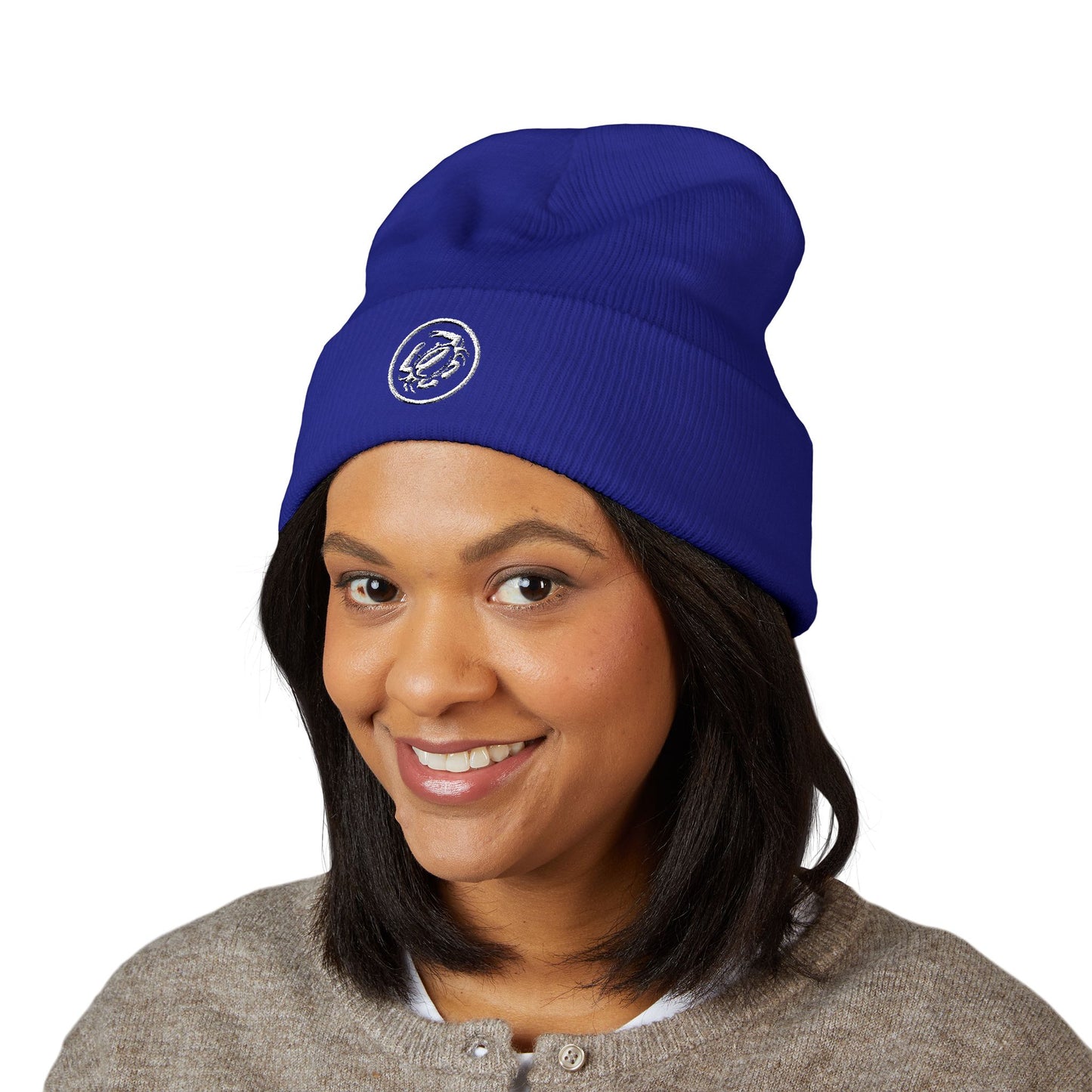 Classic Cuffed Beanie (Embroidery) Zeke's Coffee Crab Bean Logo
